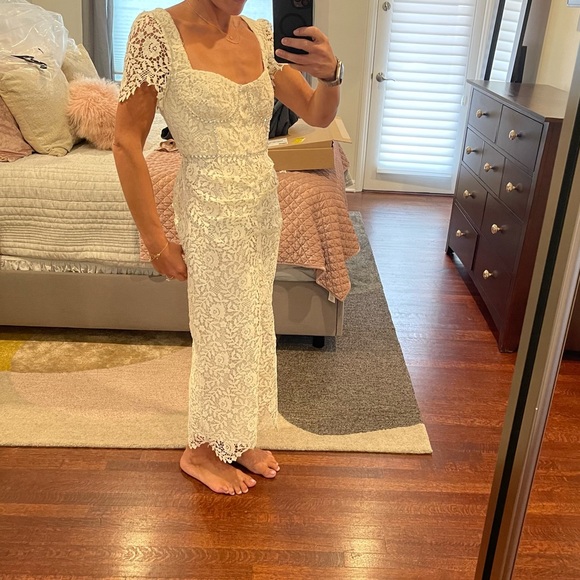 NWT Self-Portrait Lace & Crystal Midi-Dress Size US 6 - Picture 8 of 9